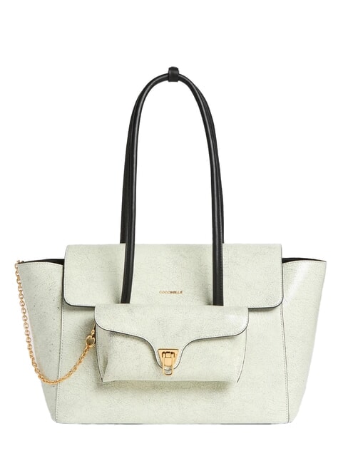 COCCINELLE DOUBLE BEAT CRA Geantă de umăr zăpadă/negru - Genți femei