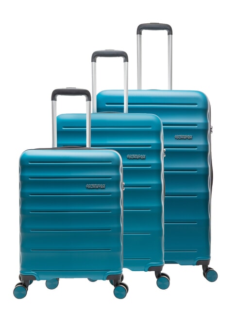 AMERICAN TOURISTER SPEEDLINK Set de 3 cărucioare: cabină, mediu, mare Turcoaz - Set trolere