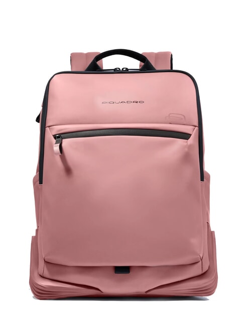 PIQUADRO CORNER SPECIALE GOMMATO Rucsac pentru laptop de 15,6". ROSA - Rucsacuri pentru laptop