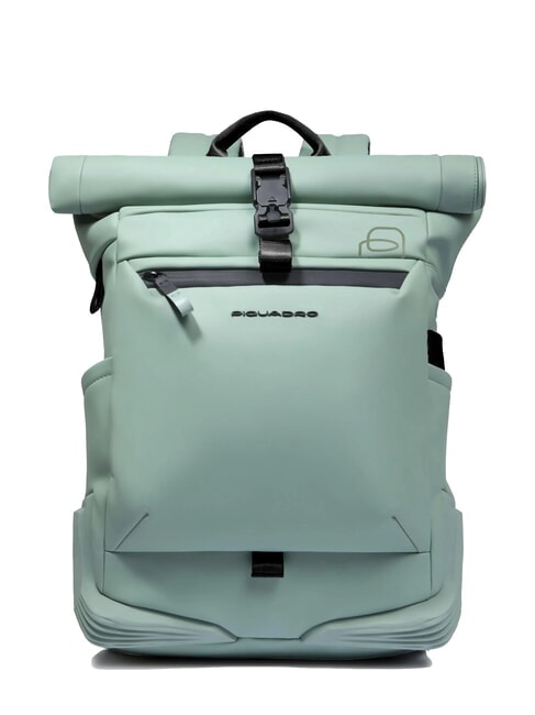 PIQUADRO CORNER SPECIALE GOMMATO Rucsac rulant pentru laptop de 15,6". VERDE - Rucsacuri pentru laptop