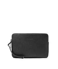 PIQUADRO BLACK SQUARE Geantă clutch bărbătească din piele cu mâner - Husă pentru tabletă și organizator