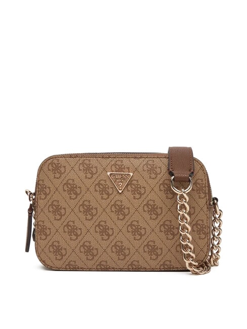 GUESS NOELLE 2 Geantă de umăr pentru cameră foto logo latte / maro - Genți femei