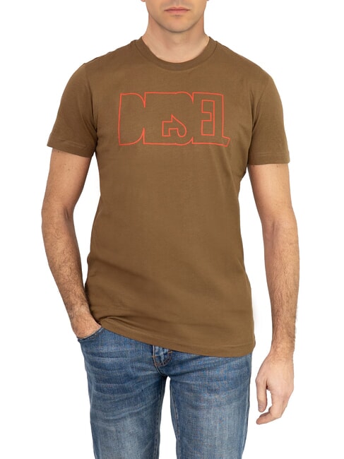 DIESEL T-DIEGOR Tricou de bumbac lichior de cafea - tricou