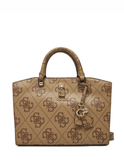 GUESS QUEENSLAND Geantă cu imprimeu de logo 4G LOGO LAPTE - Genți femei