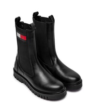 TOMMY HILFIGER TH JEANS Ghete din piele pentru gleznă - Pantofi femei