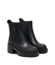 TOMMY HILFIGER TH JEANS Ghete din piele cu toc mediu negru - Pantofi femei - 1