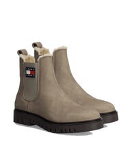 TOMMY HILFIGER TH JEANS Ghete din piele nubuck kaki - Pantofi femei - 1