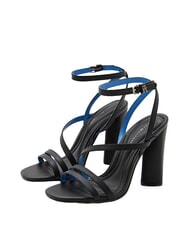 TOMMY HILFIGER TH LEATHER BLOCK Sandale &icirc;nalte din piele cu bareta la gleznă - Pantofi femei