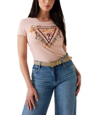 GUESS TRIANGLE FLOWERS Tricou elastic cu imprimeu - tricou