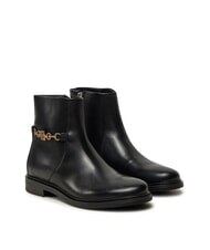 TOMMY HILFIGER TH CHAIN Ghete joase din piele cu fermoar - Pantofi femei