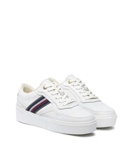 TOMMY HILFIGER STRIPES PLATFORM Teniși din piele cu talpă &icirc;naltă ecru - Pantofi femei - 1