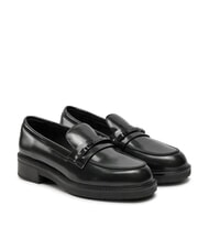 CALVIN KLEIN LOAFER BAR SAFF Mocasini din piele cu inserție saffiano - Pantofi femei