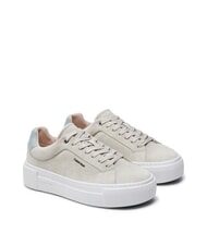 CALVIN KLEIN FLATFORM CUP LACE UP Teniși din piele &icirc;ntoarsă bej - Pantofi femei - 1