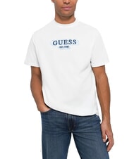GUESS SMALL LOGO Tricou cu m&acirc;necă scurtă, croială regulată alb purpuriu - tricou - 1