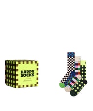 HAPPY SOCKS CHECK IT OUT Set de 3 perechi de șosete 1000 - Șosete pentru bărbați - 1