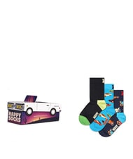 HAPPY SOCKS KIDS CAR Cutie cadou 3 perechi de șosete albastru deschis - Șosete unisex - 1