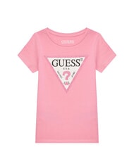 GUESS KIDS Tricou cu m&acirc;necă scurtă și strasuri roz jeleu - Tricou copil - 1