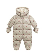GUESS KIDS MINI ME Costum de zăpadă cu glugă 4g bej rustic aop - Salopete și ținute pentru bebeluși - 1