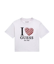 GUESS KIDS Tricou cu m&acirc;necă scurtă pentru fete alb purpuriu - Tricou copil - 1