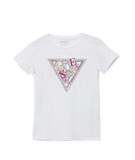 GUESS KIDS Tricou din bumbac cu imprimeu și strasuri - Tricou copil