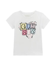 GUESS KIDS Tricou cu m&acirc;necă scurtă și imprimeu alb purpuriu - Tricou copil - 1