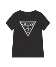GUESS KIDS Tricou cu imprimeu logo triunghi negru jet cu &icirc;ngheț g - Tricou copil - 1