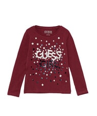 GUESS KIDS Tricou cu m&acirc;necă lungă pentru fete, cu imprimeu - Tricou copil