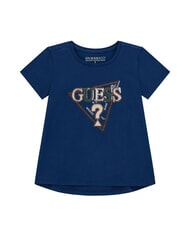 GUESS KIDS Tricou cu m&acirc;necă scurtă, broderie și paiete albastru secret - Tricou copil - 1