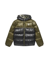 GUESS KIDS Jachetă de puf bicoloră pentru copii cu glugă - Jachete pentru copii