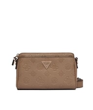GUESS CRESIDIA 2 Geantă de umăr Peony cu logo &icirc;n relief logo taupe &icirc;nchis - Genți femei - 1