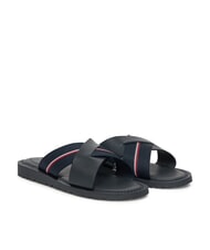 TOMMY HILFIGER TH Papuci din piele cu panglică cu logo cerul deșertului - Pantofi bărbați - 1