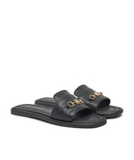 TOMMY HILFIGER TH Papuci din piele cu logo negru - Pantofi femei - 1