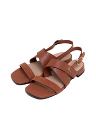 TOMMY HILFIGER TH Sandale din piele cu slingback scoarță de scorțișoară - Pantofi femei - 1