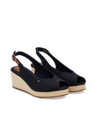 TOMMY HILFIGER TH Espadrile cu v&acirc;rful deschis și slingback albastru spațial - Pantofi femei - 1