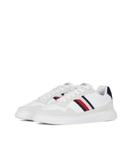 TOMMY HILFIGER LIGHT CUPSOLE MIX Adidași din piele alb strălucitor/Andorra - Pantofi bărbați - 1
