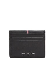 TOMMY HILFIGER TH CORP Portcard plat din piele negru - Portofele bărbați - 1