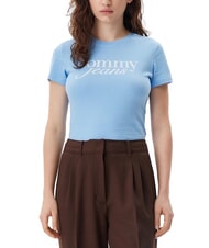 TOMMY HILFIGER TH JEANS Tricou din bumbac cu imprimeu cu logo - tricou