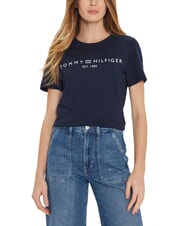 TOMMY HILFIGER TH 1985 Tricou de bumbac bleumarin noapte &icirc;ntunecată - tricou - 1