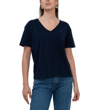 TOMMY HILFIGER TH Tricou cu croială lejeră și decolteu &icirc;n V - tricou
