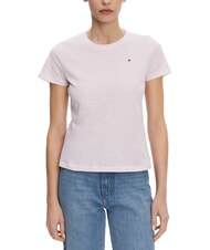 TOMMY HILFIGER SLUB Tricou din bumbac cu m&acirc;necă scurtă roz deschis - tricou - 1