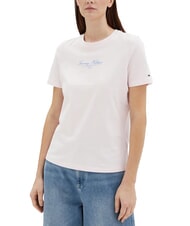 TOMMY HILFIGER TH Tricou cu m&acirc;necă scurtă și imprimeu roz deschis - tricou - 1