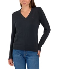 TOMMY HILFIGER TH Pulover cu decolteu &icirc;n V pentru femei ck negru - Pulovere pentru femei - 1