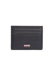 TOMMY HILFIGER TH CORP Portcard plat din piele albastru spațial - Portofele bărbați - 1