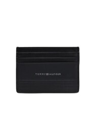 TOMMY HILFIGER TH BUSINESS Port card plat din piele saffiano negru - Portofele bărbați - 1