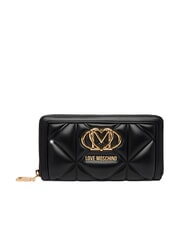 LOVE MOSCHINO EMBOSSED Portofel mare cu fermoar negru - Portofele femei - 1