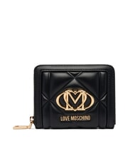 LOVE MOSCHINO EMBOSSED Portofel mediu cu fermoar negru - Portofele femei - 1