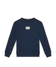 TOMMY HILFIGER TH KIDS Hanorac cu guler rotund și etichetă cu logo bleumarin noapte &icirc;ntunecată - Hanorac pentru bebeluși - 1