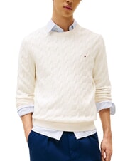 TOMMY HILFIGER TH  Pulover cu guler rotund petală de fildeș - Pulovere pentru bărbați - 1