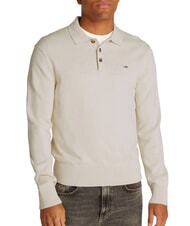 TOMMY HILFIGER TH JEANS Pulover cu guler și nasturi h&acirc;rtie de ziar - Pulovere pentru bărbați - 1