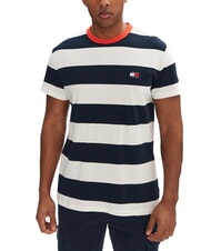 TOMMY HILFIGER TH JEANS Tricou cu m&acirc;necă scurtă și dungi cer deșertic / petală de fildeș - tricou - 1